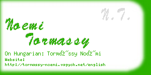 noemi tormassy business card